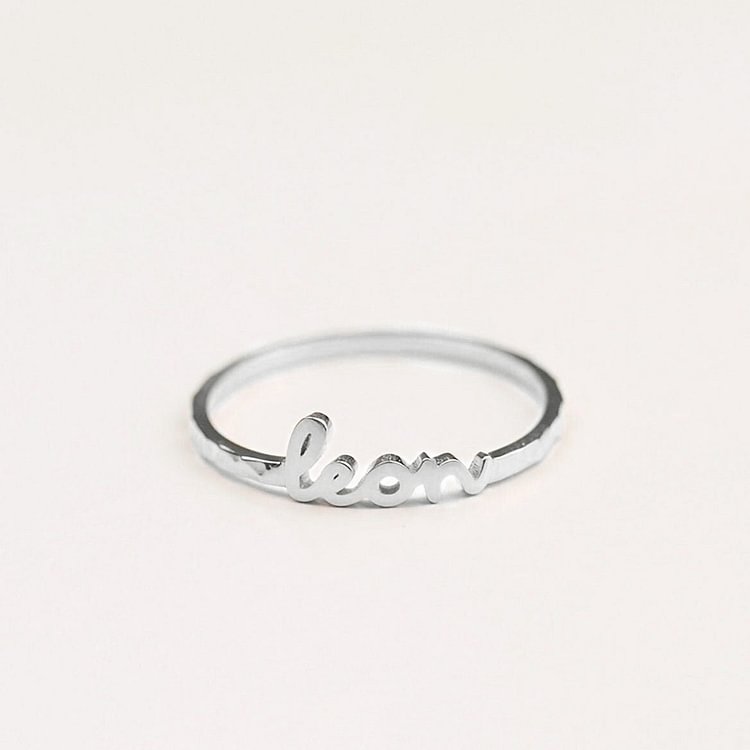 Dainty Stacking Name Ring