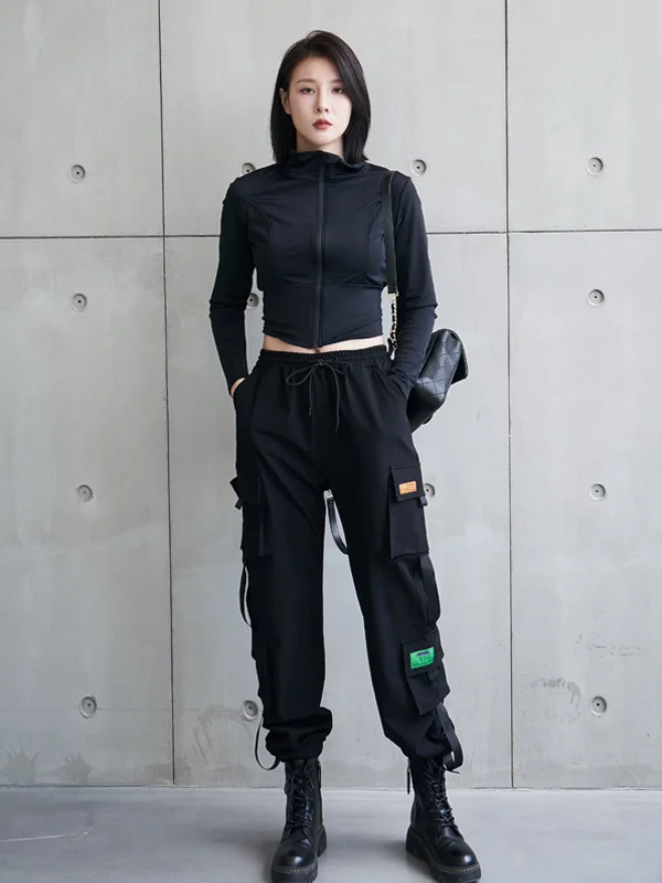 Casual Solid Stylish High-Waisted Pants