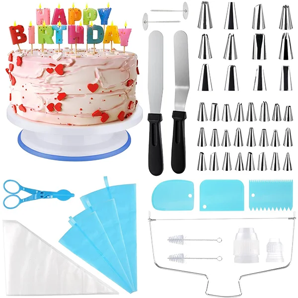 75PCS Cake Accessories Set with Cake Plate Cake Rotatable