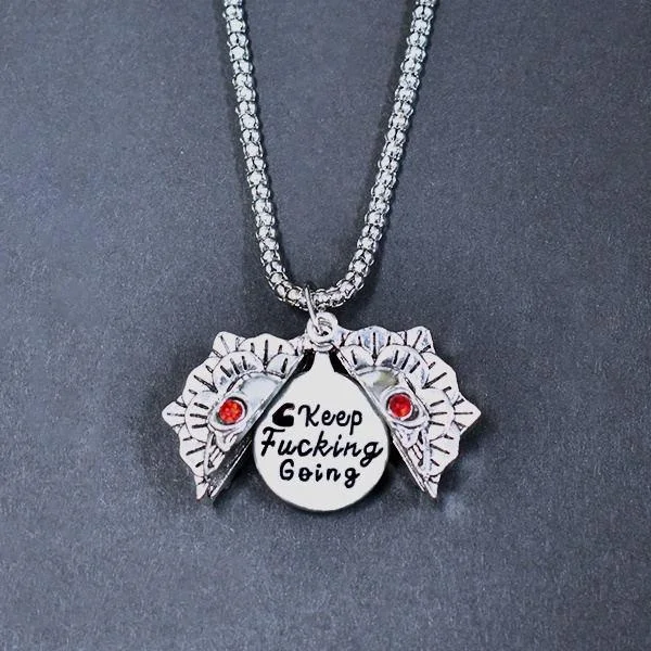 Keep Fucking Going Skull Necklace