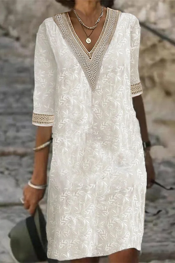 Women's Casual Cotton Linen Dress