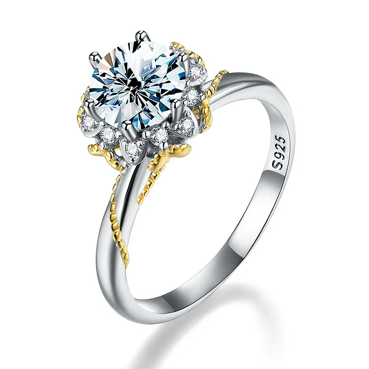 Vine Hand Bouquet Moissanite Ring Engagement Ring