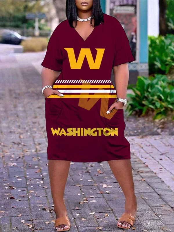 Washington Football Team
Limited Edition V-neck Casual Pocket Dress