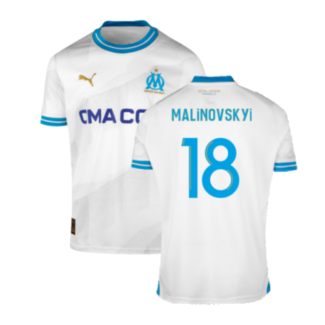 Olympique Marseille Ruslan Malinovskyi 18 Home Shirt Kit 2023-2024