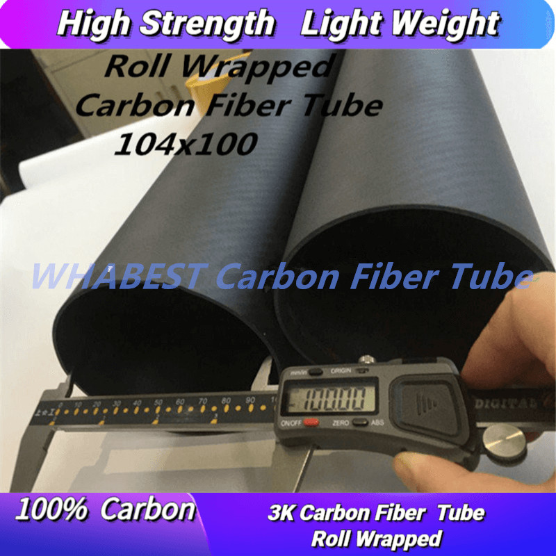 OD 104mm X ID 100mm X 500MM 100% Roll Wrapped Carbon Fiber Tube 3K /Tubing 104*100 3K Twill Matt 2.0 Wall