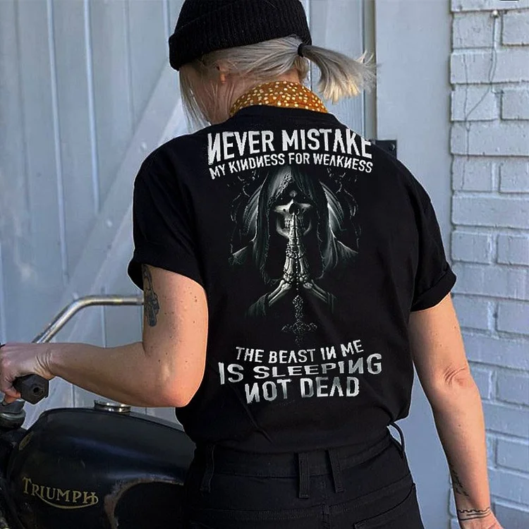 The Beast In Me Is Sleeping Not Dead Skull T-Shirt