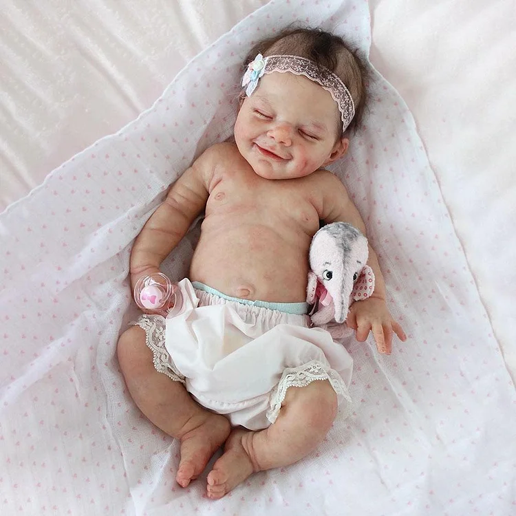 Dollreborns® Smile Sunny 20'' Amiyah Asleep Super Trending Silicone Look Real Reborn Baby Toddlers Girl Doll Toy 2024