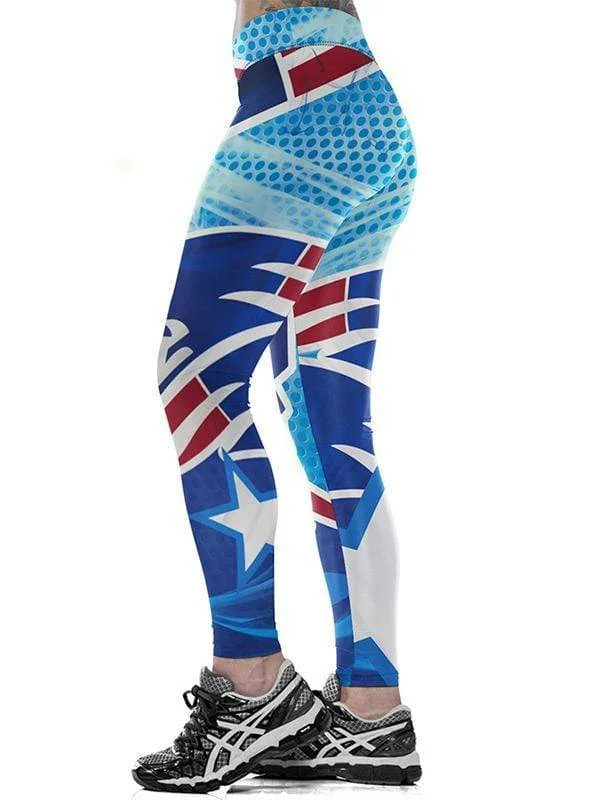 New England Patriots 3D printed high waist tight stretch yoga pants