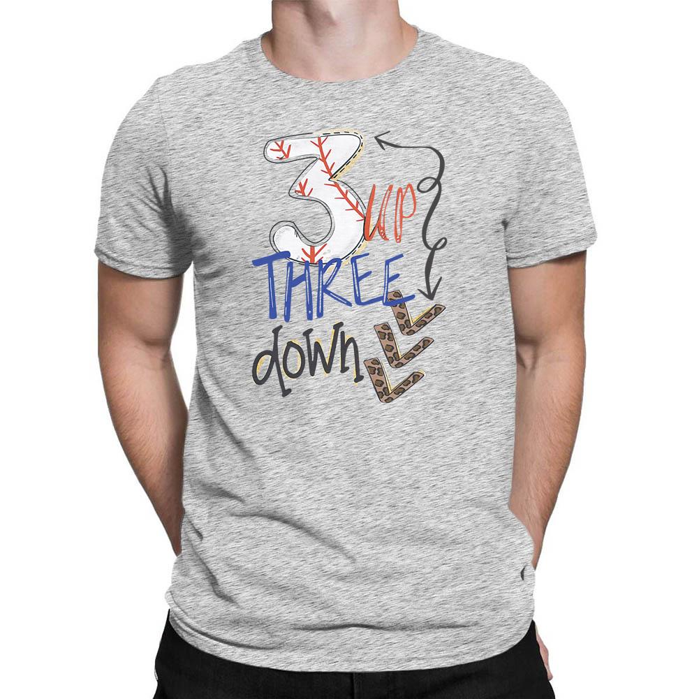 Three Up Three Down Leopard Print Baseball Men's T-shirt-Guru-buzz