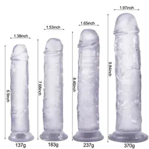 pornhint Pornhint Jelly Dong Dildo Suction Cup - 4 Sizes Waterproof Realistic Cock Veined Dildos