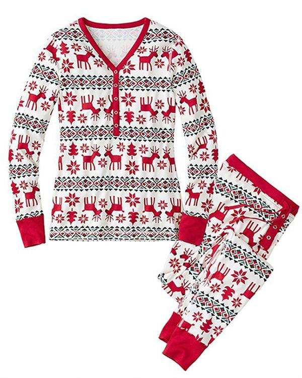 Mom's Christmas Elk Print Parent-Child Loungewear