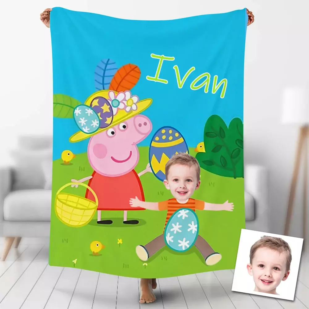 Custom Blankets Personalized Peppa Pig Pig Blanket