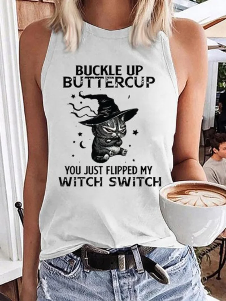 Buckle Up Buttercup You Just Flipped My Witch Switc Funny Animal Casual T-Shirt