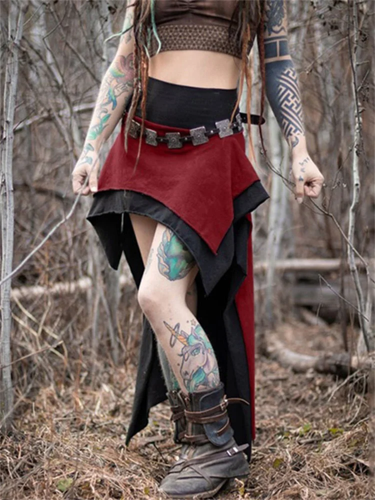 Double Layer Irregular High Low Skirt