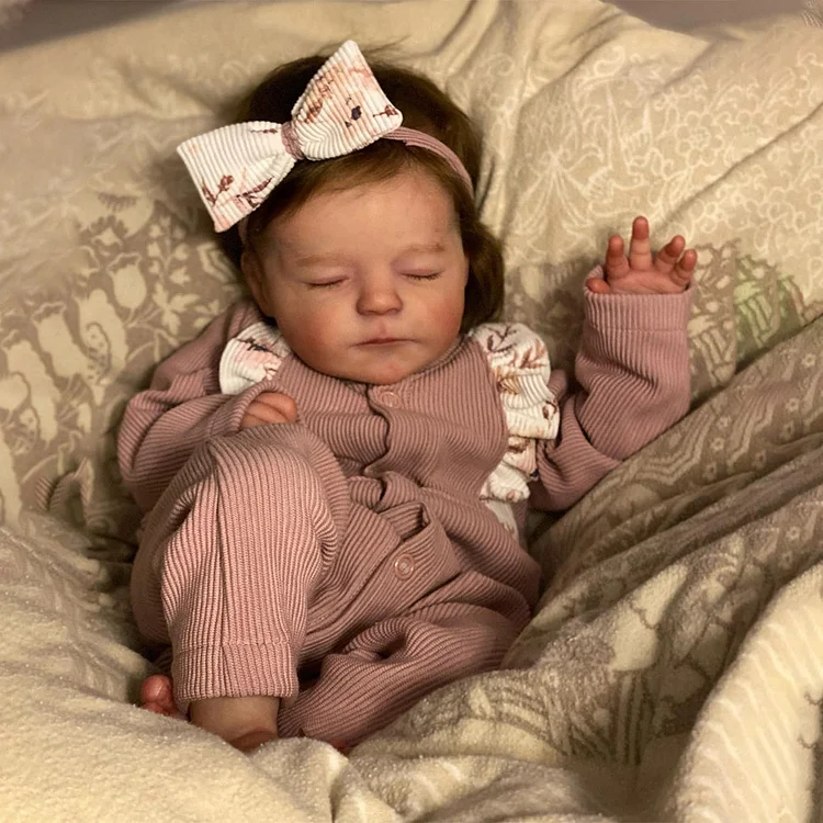 [New]20" Newborn Sleeping Cloth Body Baby Soft Lifelike Reborn Baby Doll Girl Named Yatan