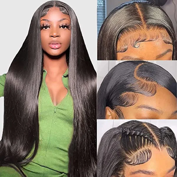 Straight Lace Front Wig Human Hair 13x4 Glue Free HD Lace Wig Human 180% Density Brazilian Lace Wig