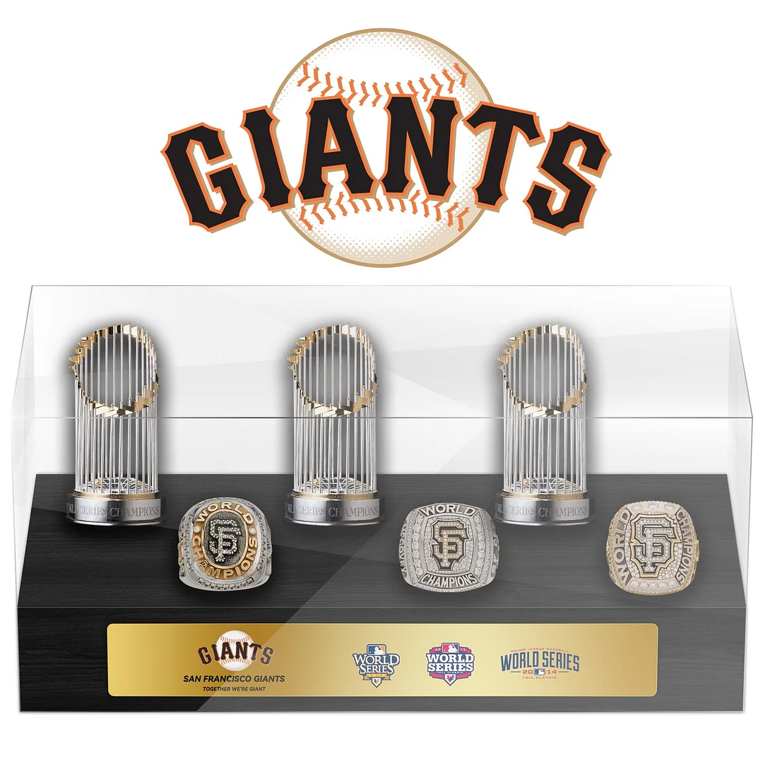 San Francisco Giants MLB World Series Championship Trophy And Ring Display Case