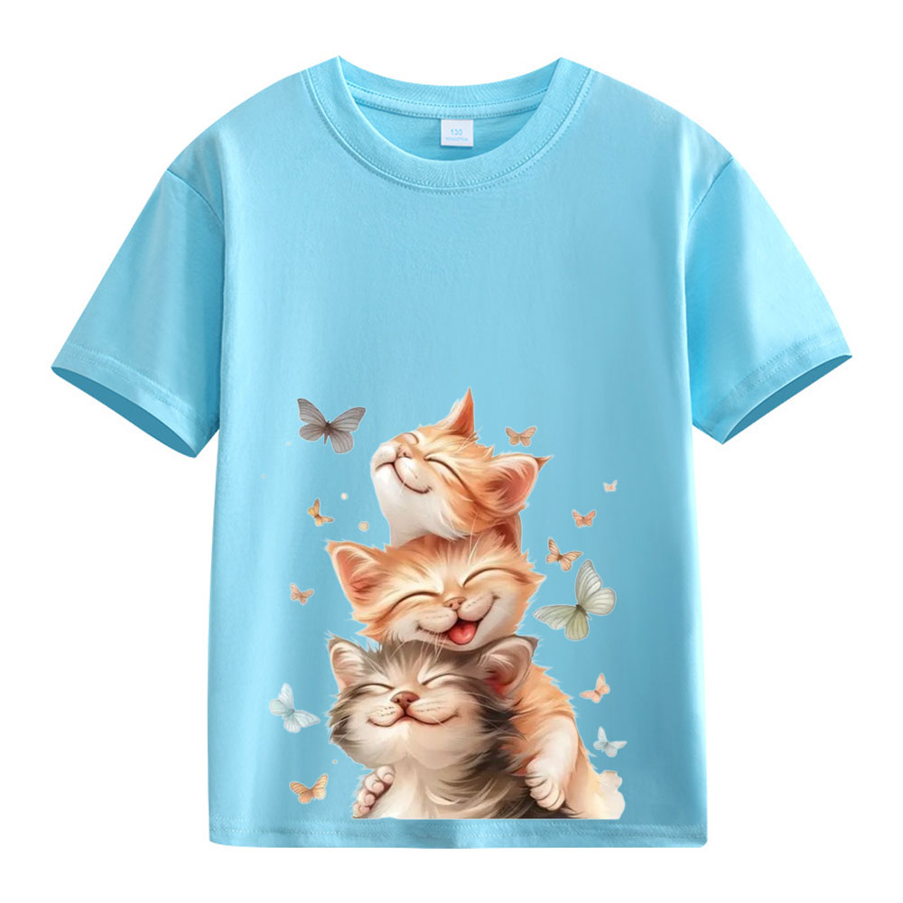 【2Y-13Y】Smiling Kittens & Butterflies Toddler T-Shirt