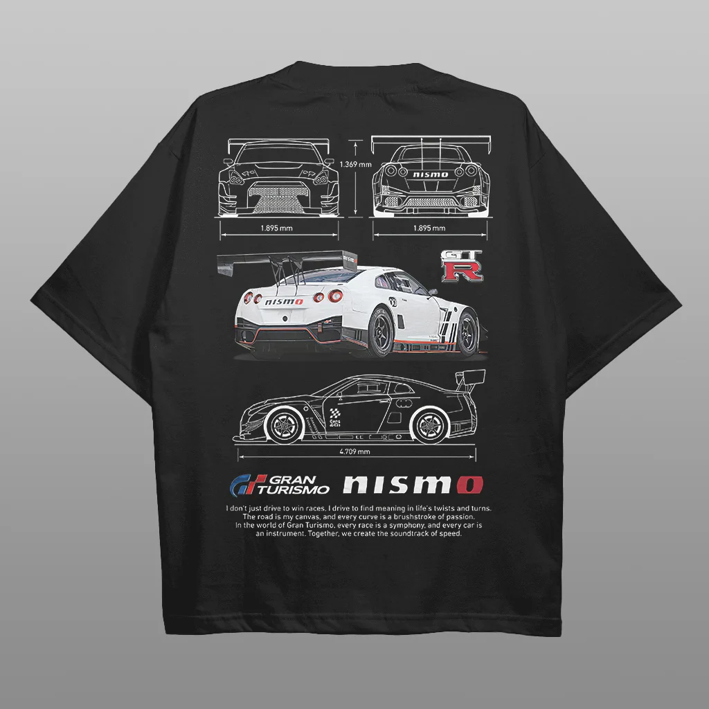 Nissan Gran Turismo GTR Car Printed Men's Oversized T-shirts - Devcarry