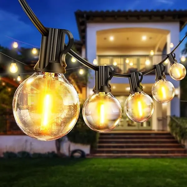 eisaro Lichterkette Außen Outdoor Strom LED Glühbirnen