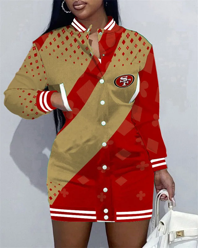 San Francisco 49ersLimited Edition Button Down Long Sleeve Jacket Dress