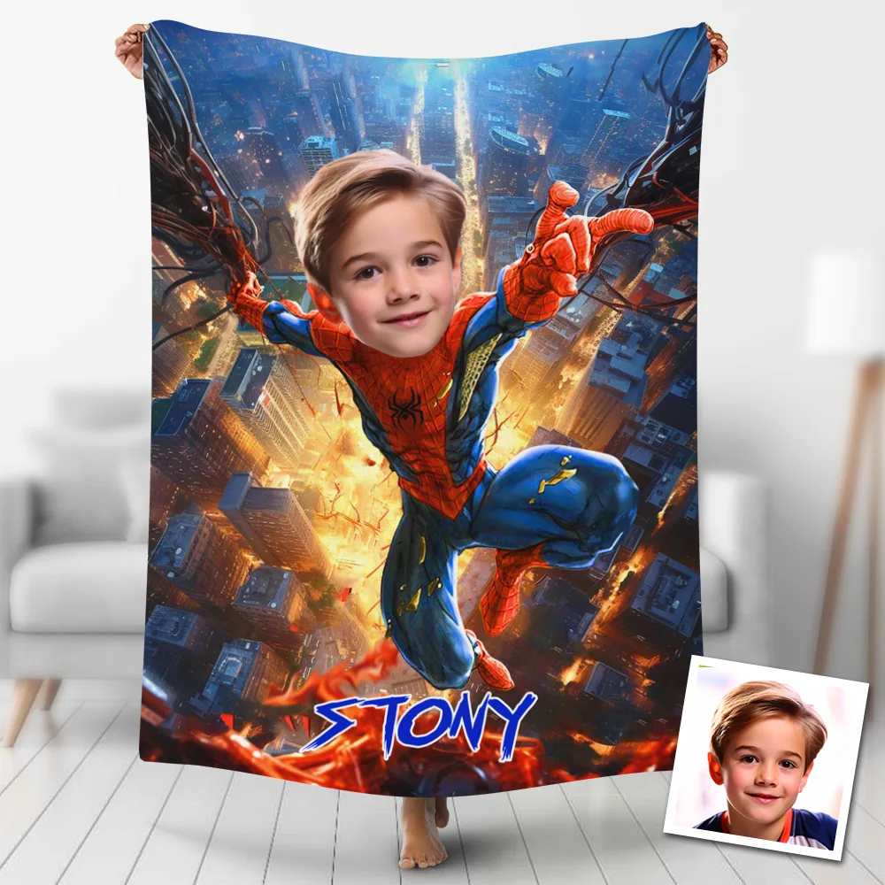 Custom Blankets Personalized Hot Spider Man At Fire Blanket