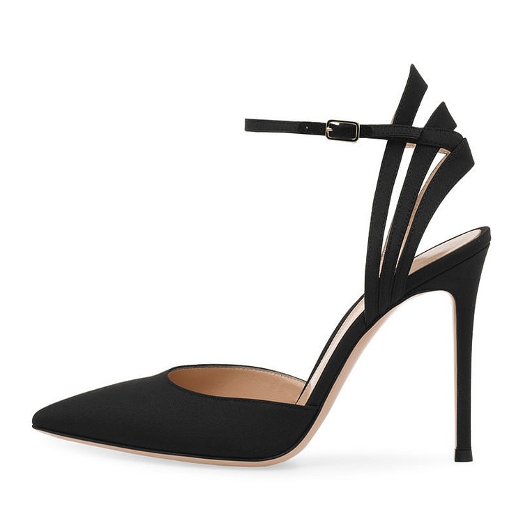 Black Cutout Heel Sandals