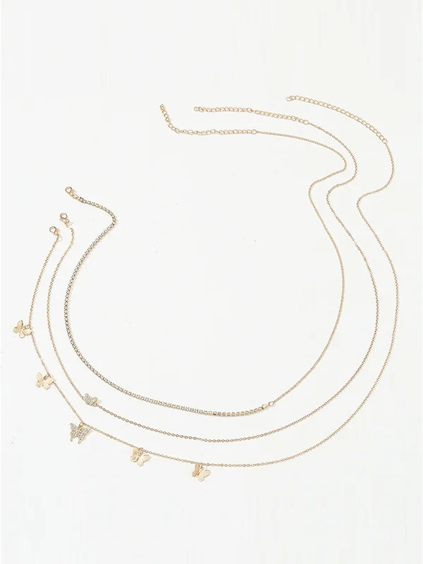 Butterfly Shape Chains Triple Layered Waist Chain Accessories