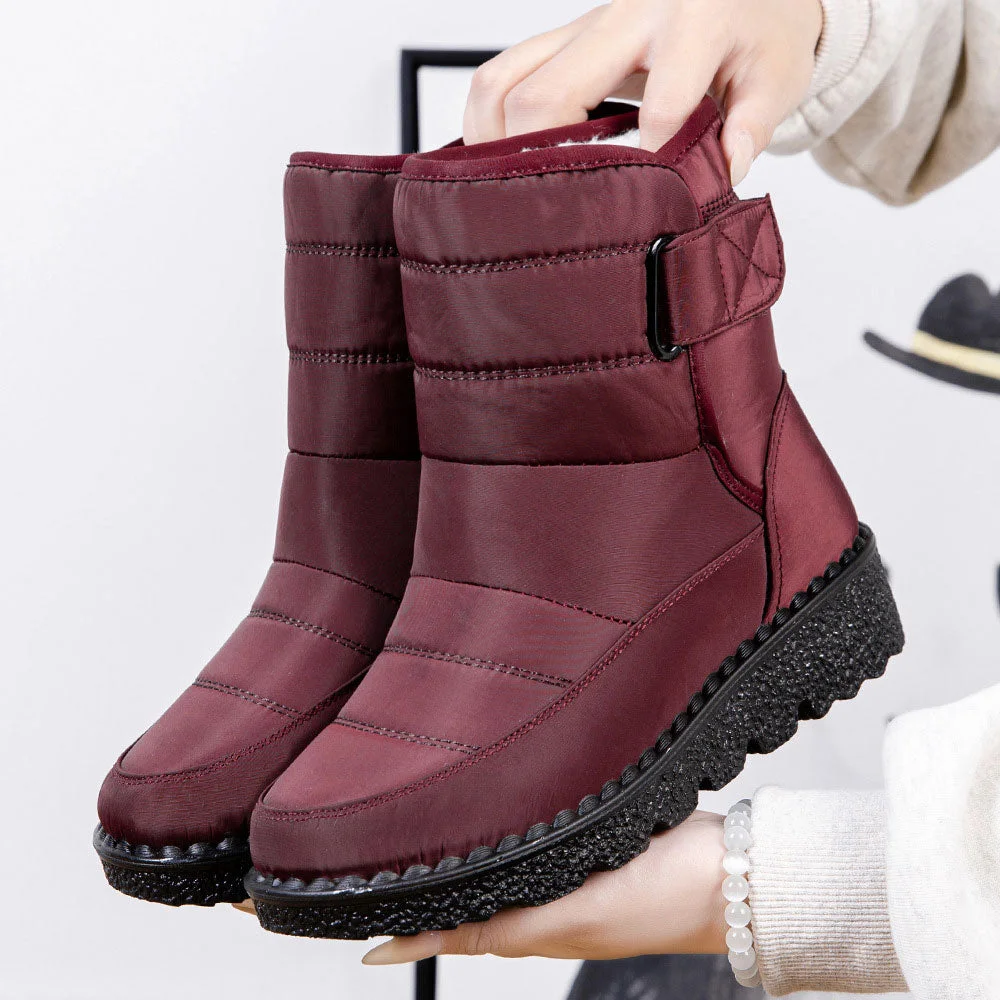 Smiledeer New autumn and winter women's striped Velcro casual snow boots