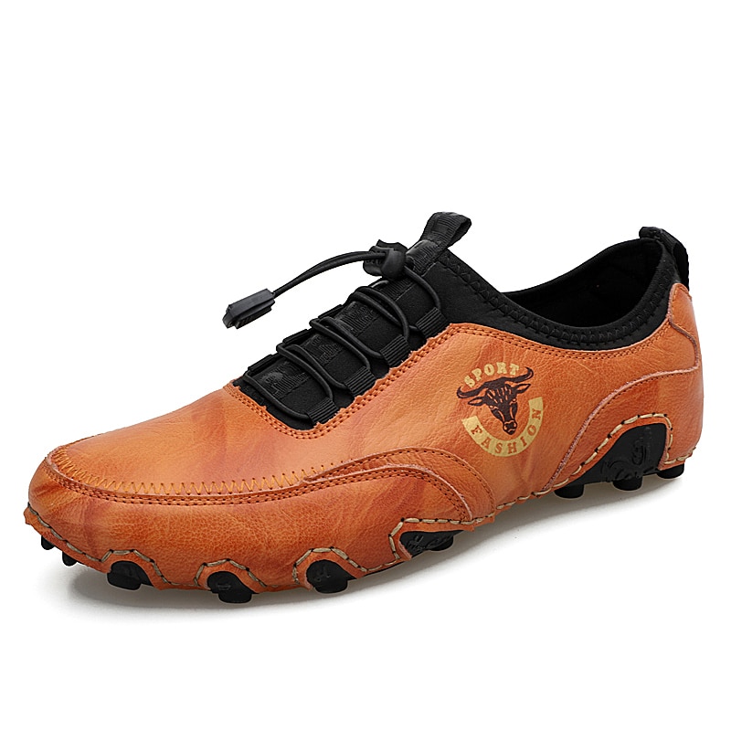 Men's Casual Comfortable Leather Driving Shoes Handmade Flats Shoes | ARKGET