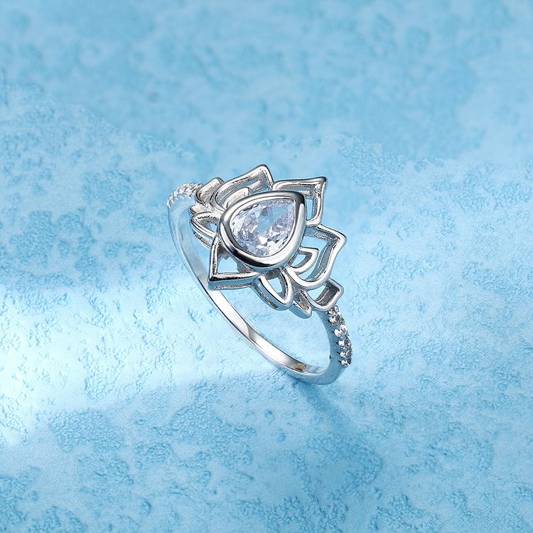925 Sterling Silver Lotus Ring