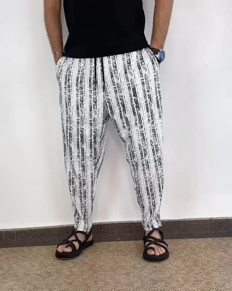 Printed Nine-Minute Jogging Pants