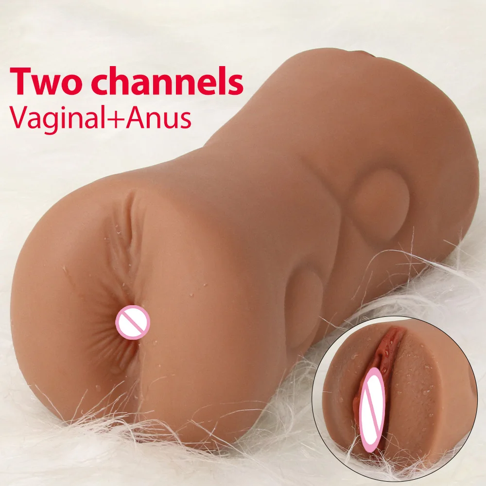 Vagina Anal Sex Inverted Model Double-channel Masturbation Cup - Rose Toy