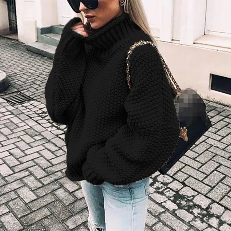 VChics Turtleneck Knitted Long Sleeve Casual Sweater