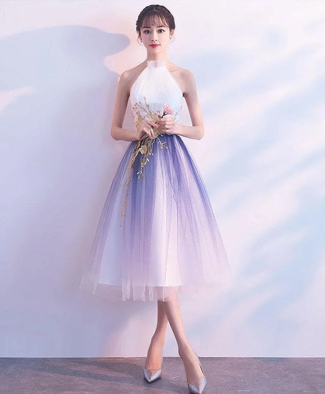 Cute Tulle Lace Applique Short Prom Dress, Tulle Evening Dress
