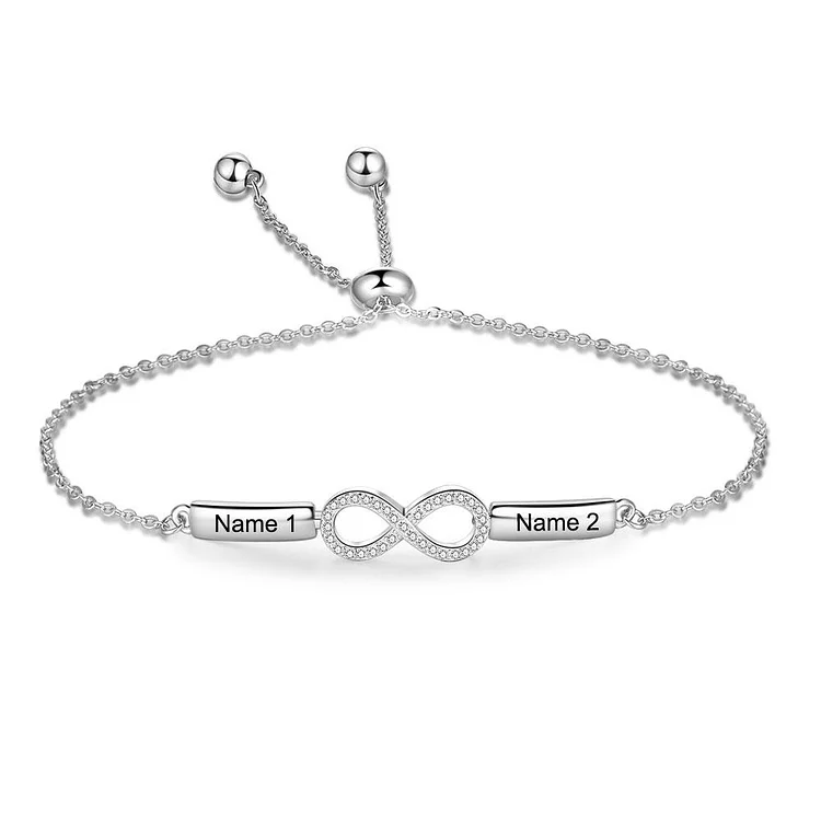 Infinity Bracelet Personalized Bracelet Engraving 2 Names