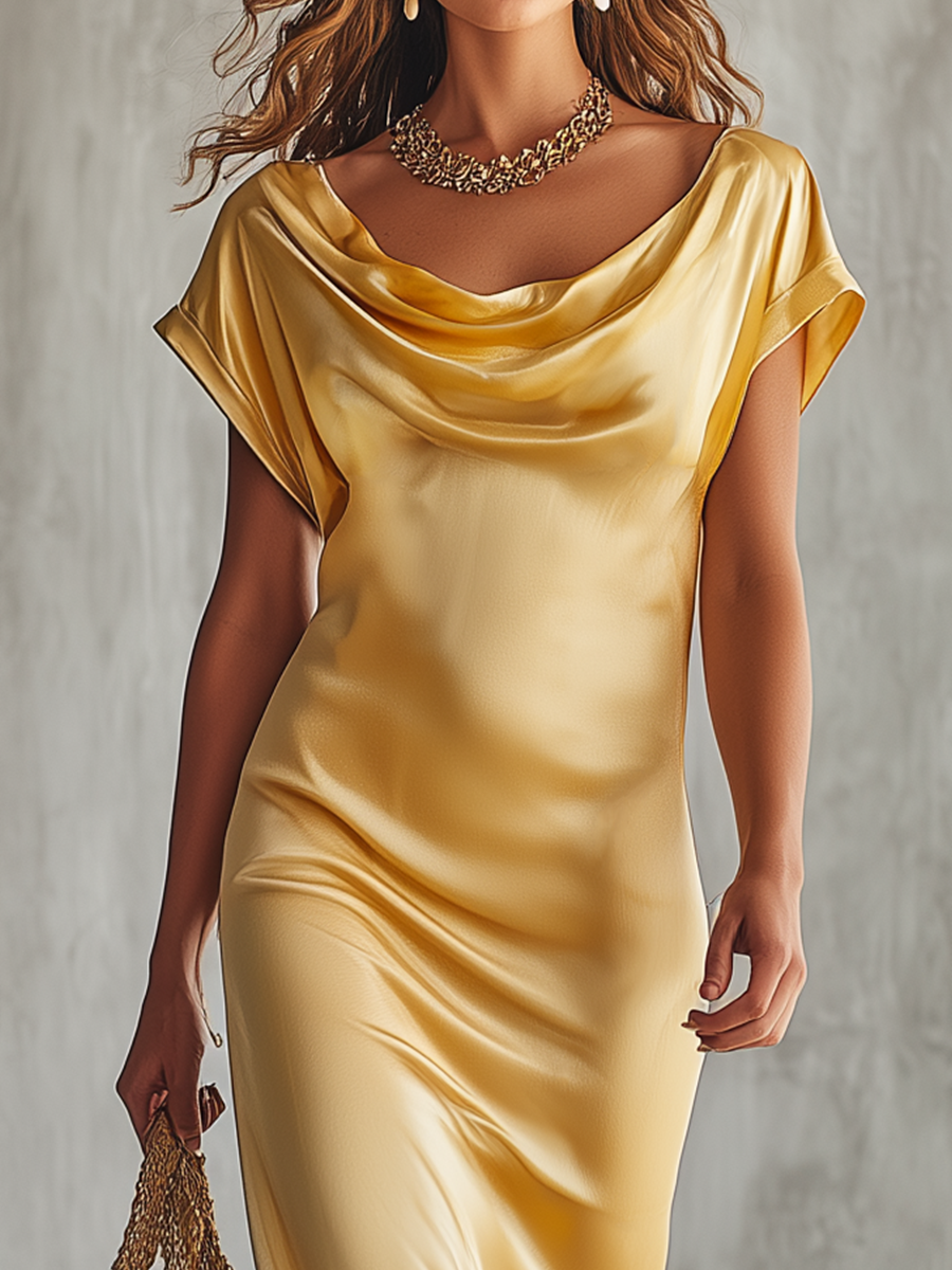 Refined Cowl-Neck Maxi Dress