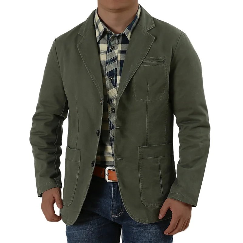 Men's Casual Cotton For Loose Fit Large Suit Jacket