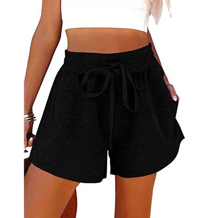 Solid Color Comfort Knit Lace Shorts Women's Sports Shorts socialshop
