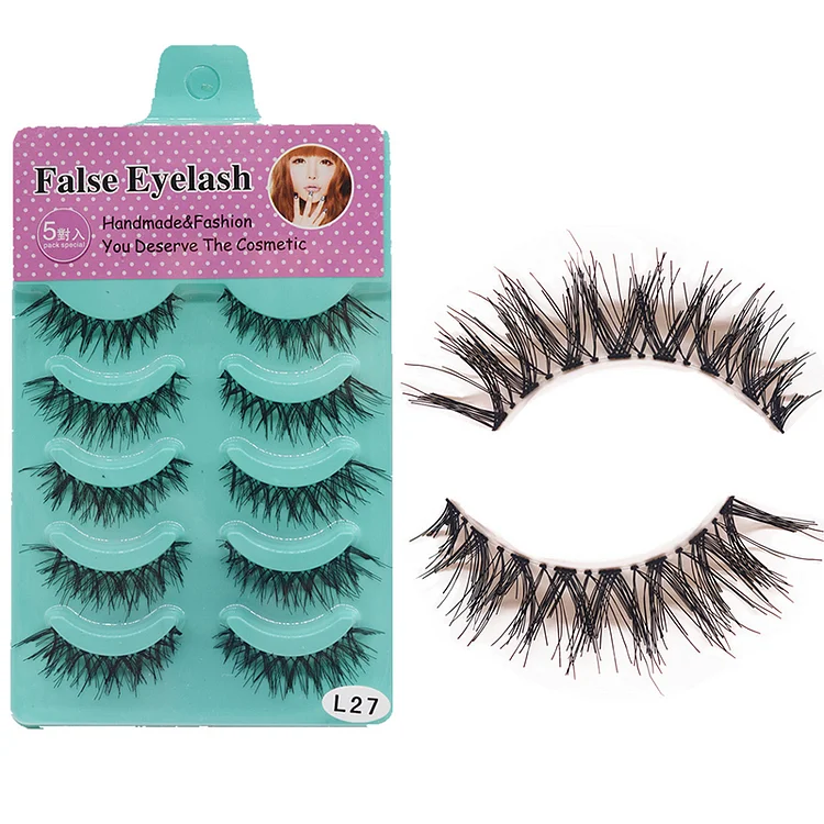 5 pairs of transparent stalk eye tail extension thick eyelashes
