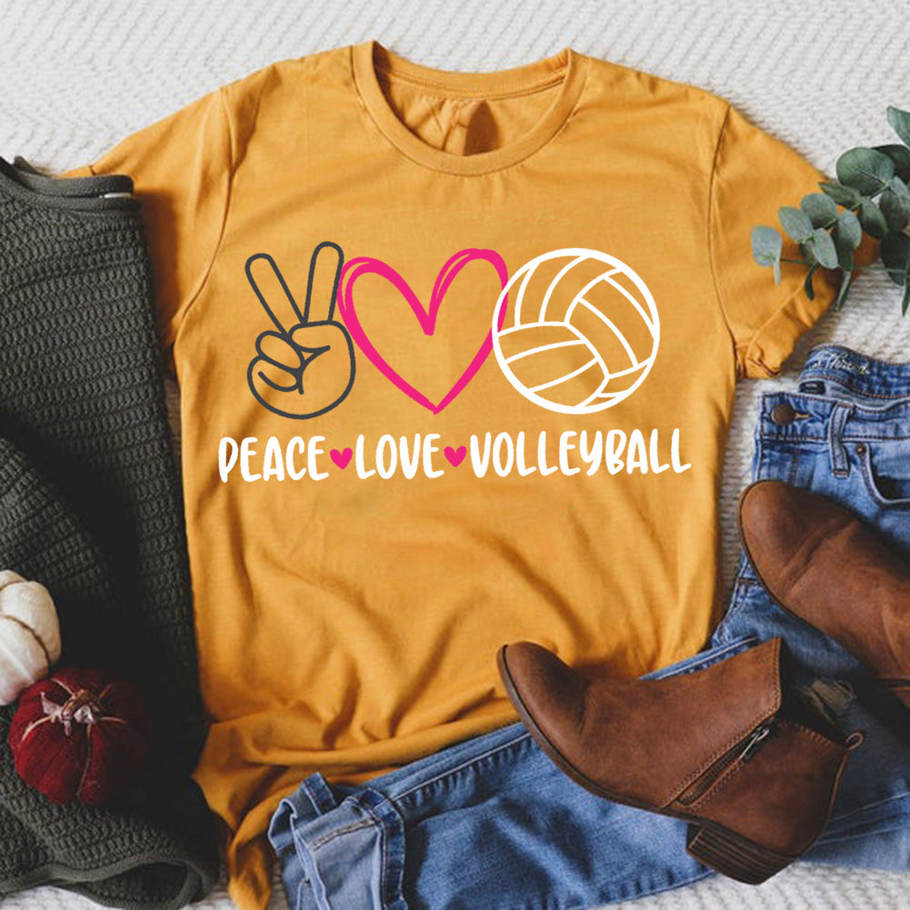 Peace love volleyball T-Shirt Tee -07382-Guru-buzz