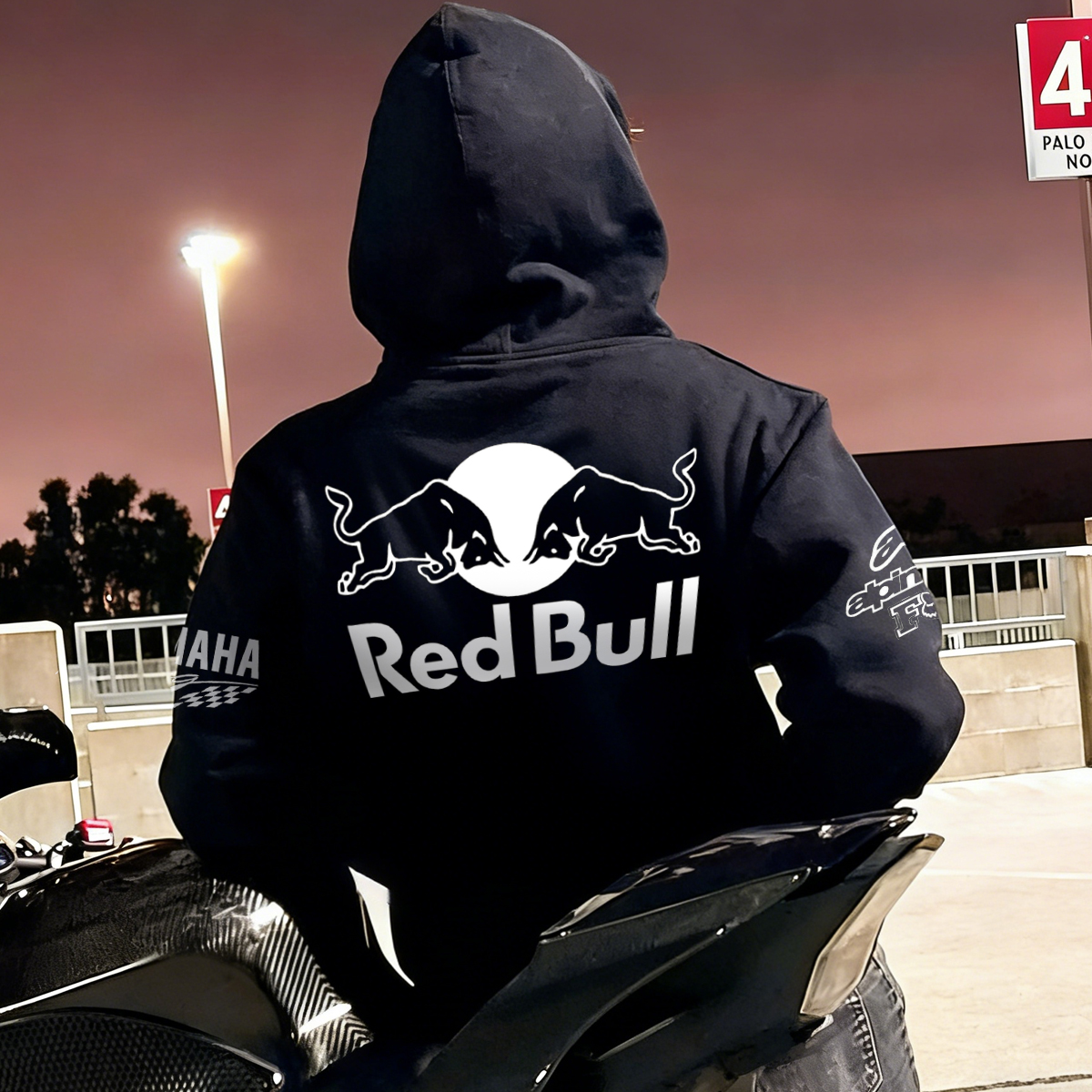 Luminous Logo Design Motorcycle Hoodie