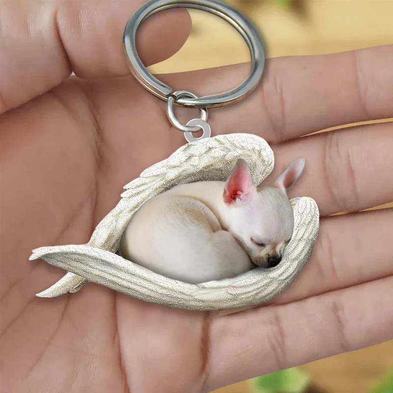VigorDaily Sleeping Angel Acrylic Keychain Chihuahua02