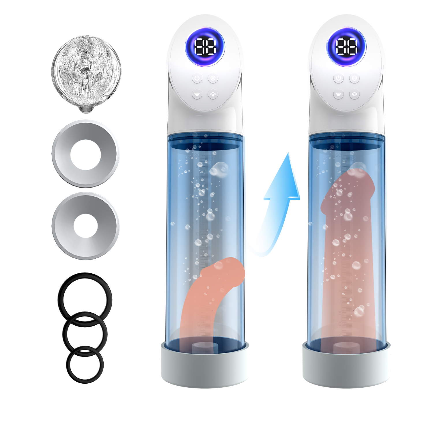 Penis Pump - Vibration & Suction Mode To Enhance Penis By Rose Toy