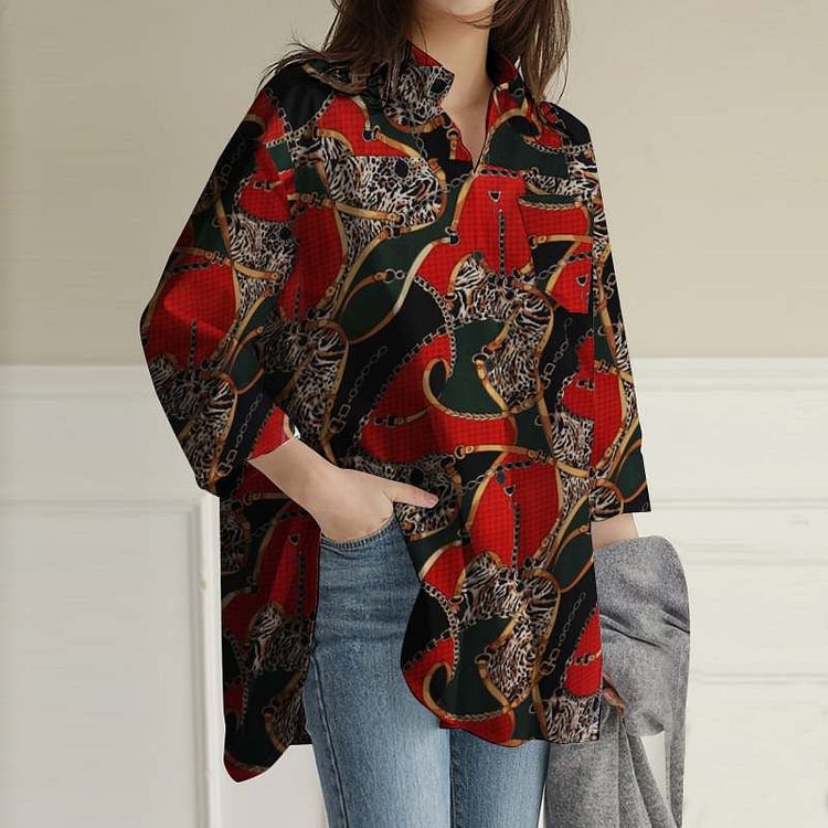 Spring Long Sleeve Tunic Top Casual Loose Lapel socialshop