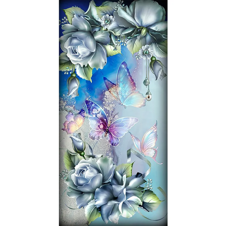 Butterfly Flowers - Full Round - Diamond Painting(40*80cm)