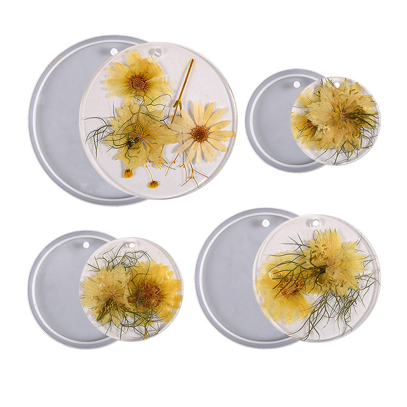 4 Pcs Round Hangtag Resin Molds Set