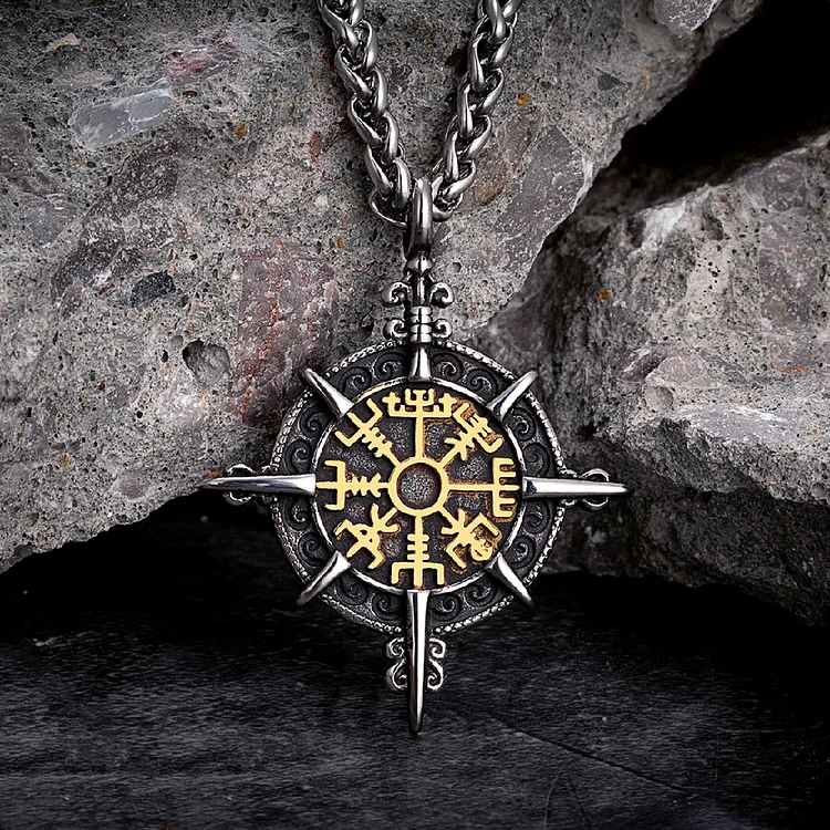 Viking 'Vegvisir' Compass Stainless Steel Necklace