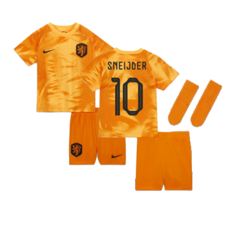 Netherlands Wesley Sneijder 10 Home Shirt Kids & Junior Mini Kit World Cup 2022