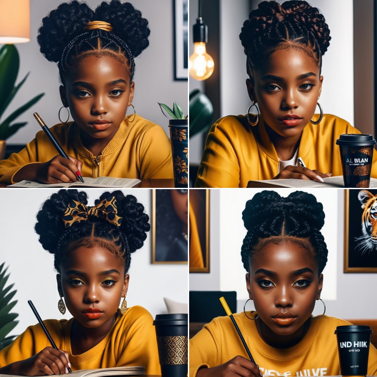 Black Girl Round Drill Diamond Painting 40*40CM